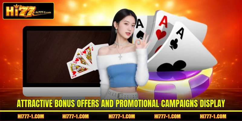 Attractive bonus offers and promotional campaigns display
